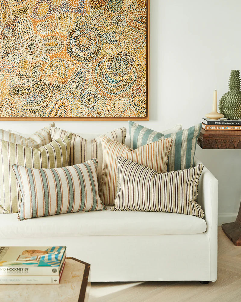 Berber Celadon Moss Linen Cushion