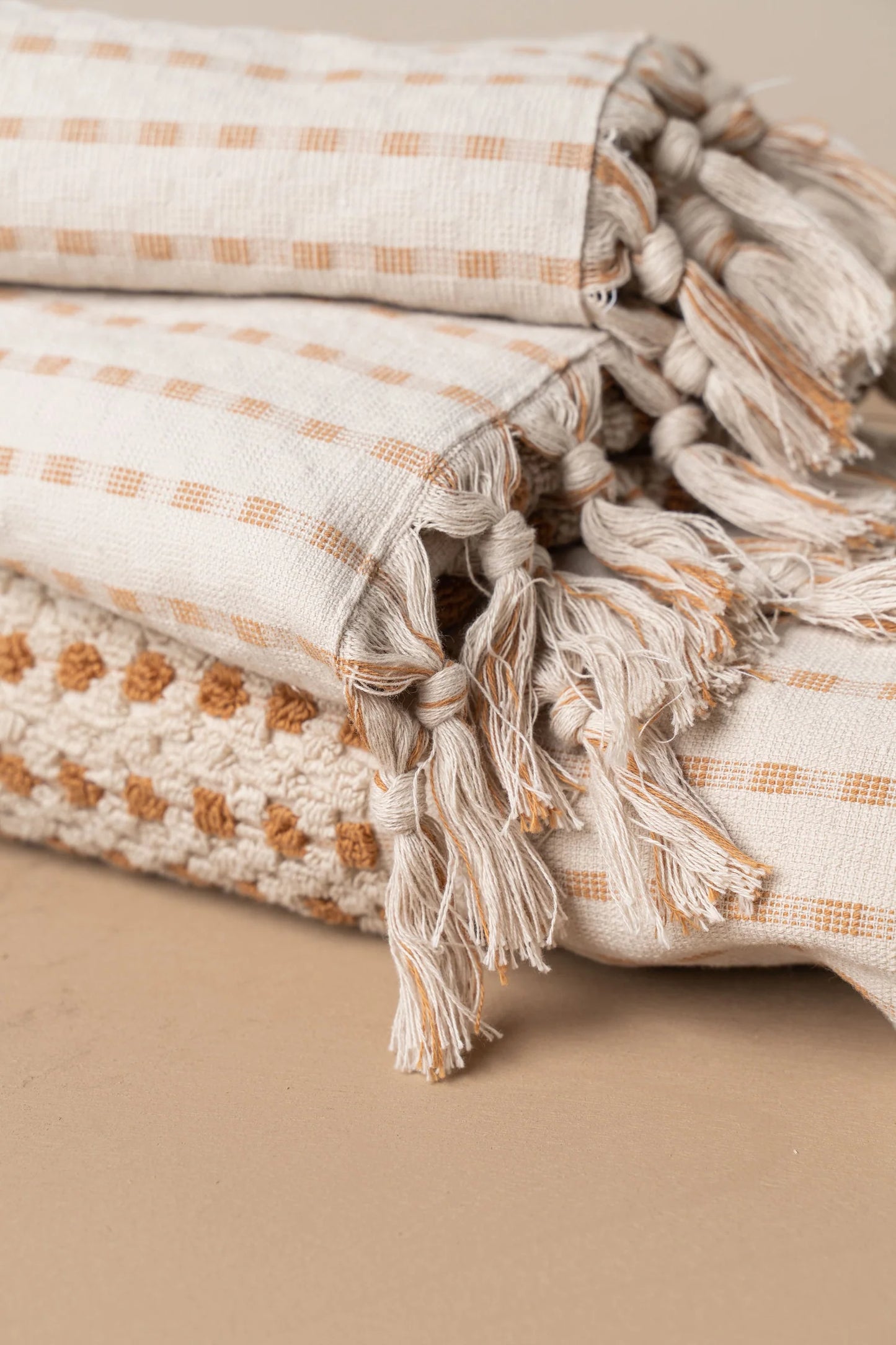 Chickpea Bath Sheet | Stone / Terracotta