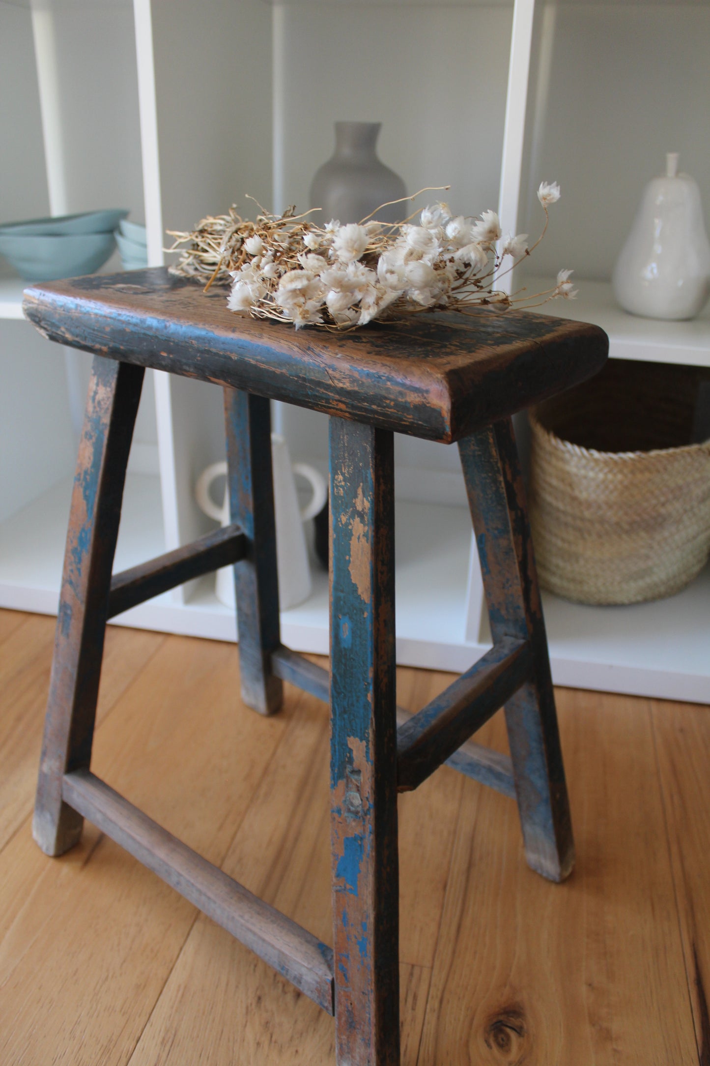 Vintage Elm Stool
