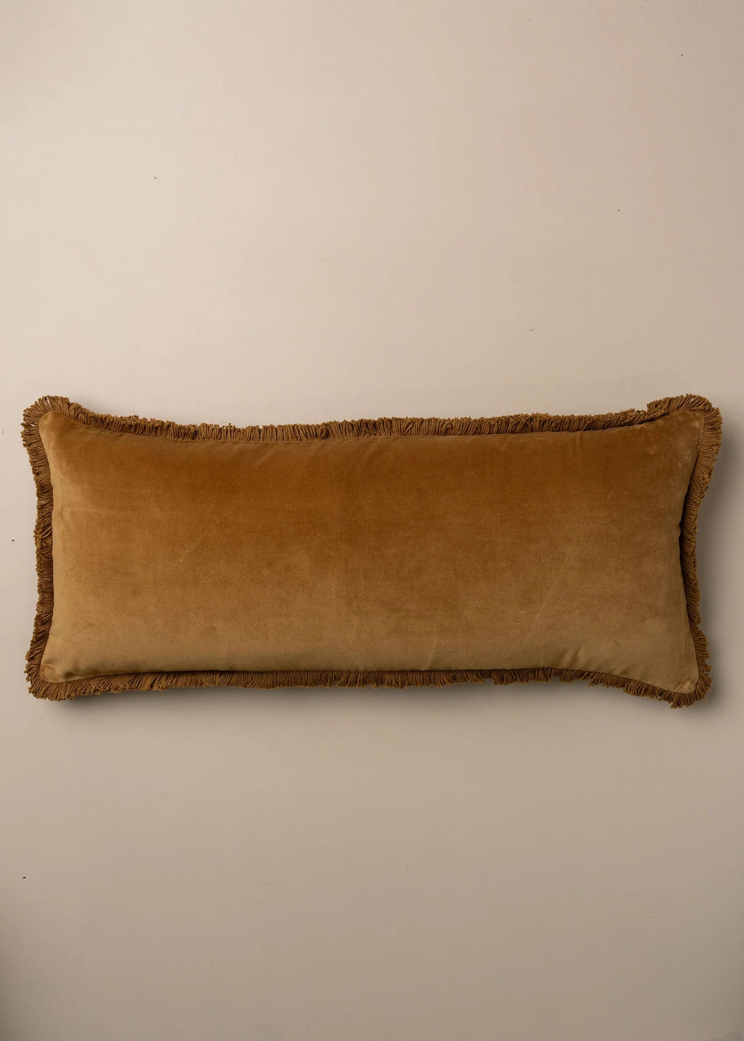 Velvet Bolster Cotton Cushion | Nutmeg