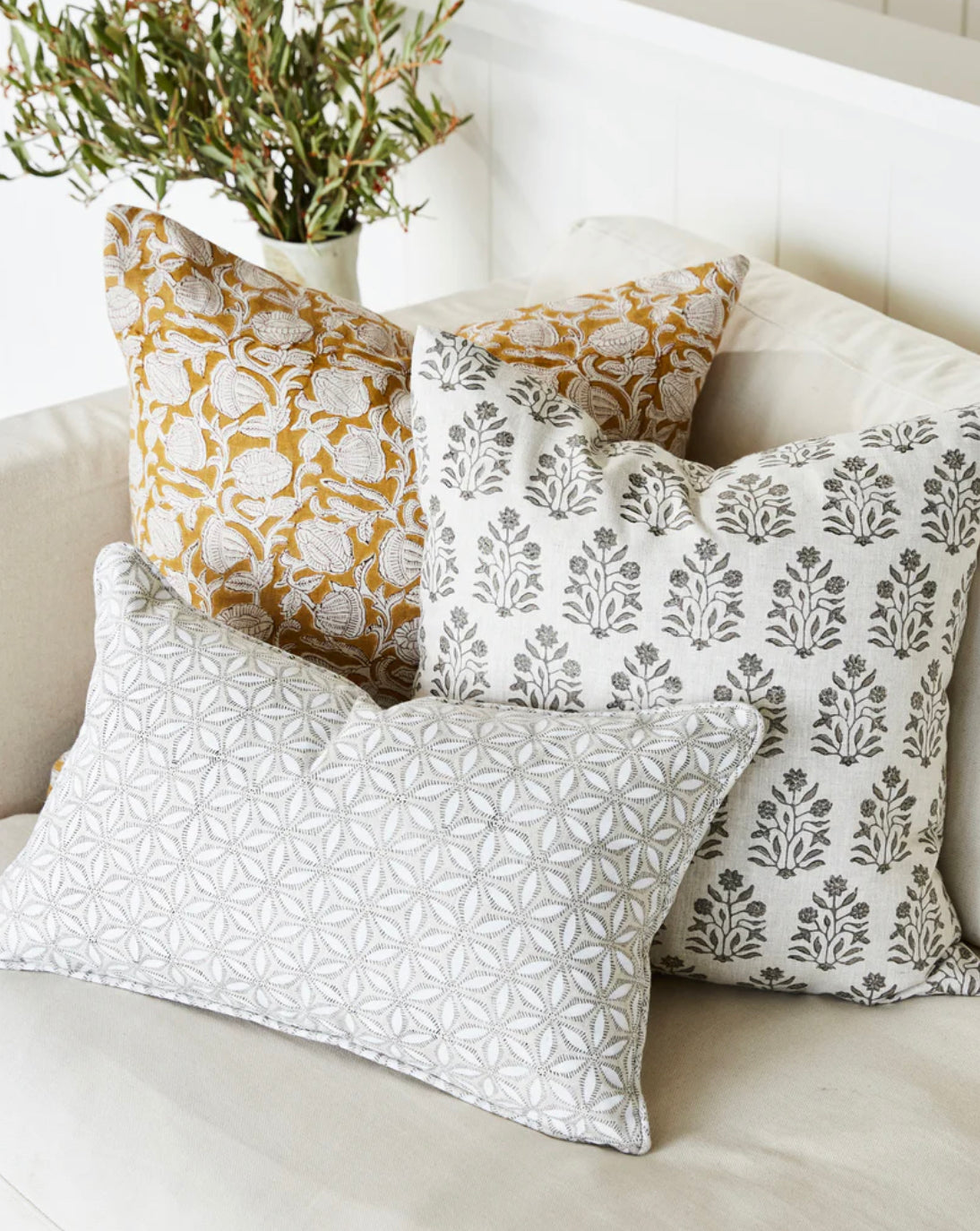 Marbella Saffron Linen Cushion