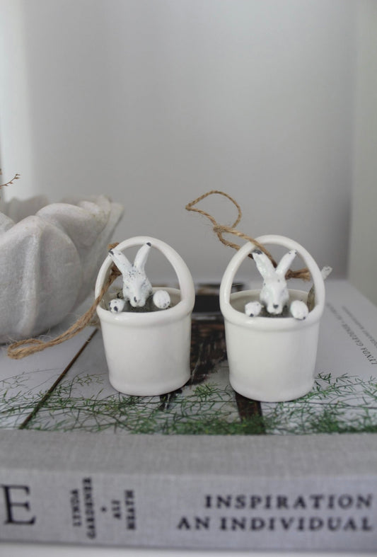 Ceramic Rabbit Easter Ornament