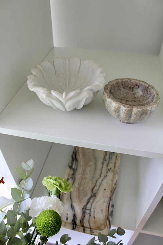 Marble Lotus Leaf Bowl