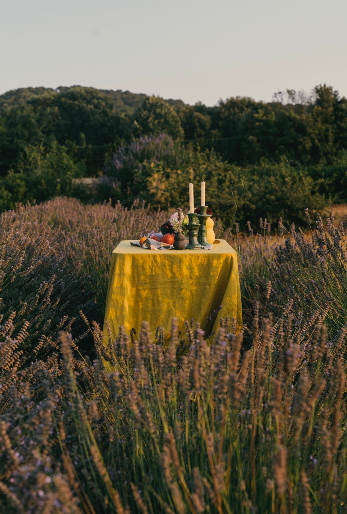 Linen Tablecloth in Ochre
