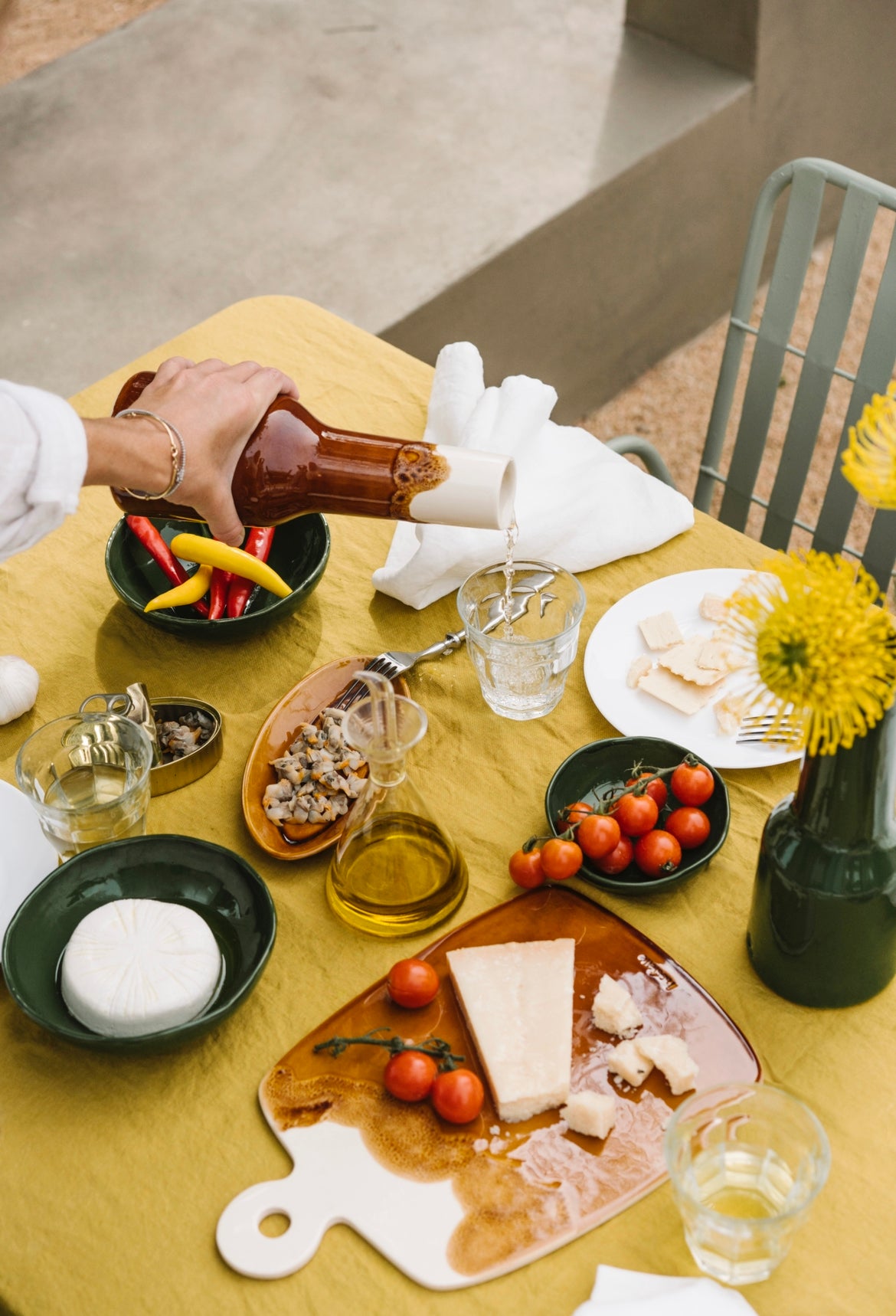 Linen Tablecloth in Ochre