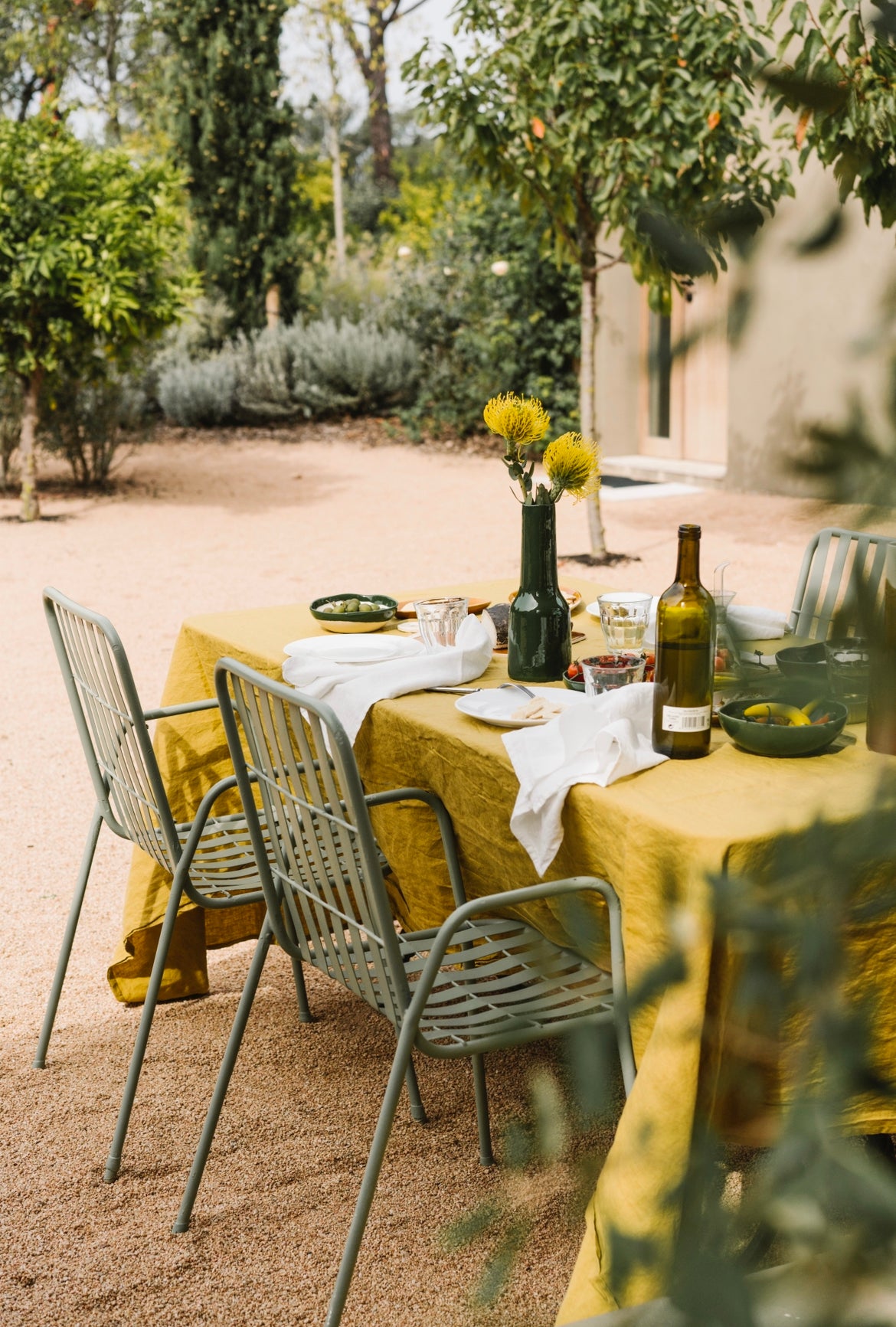 Linen Tablecloth in Ochre