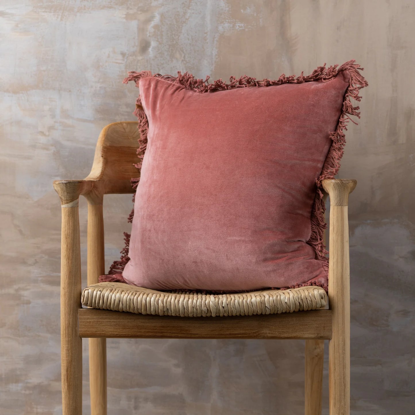 Velvet Cotton Cushion | Guava