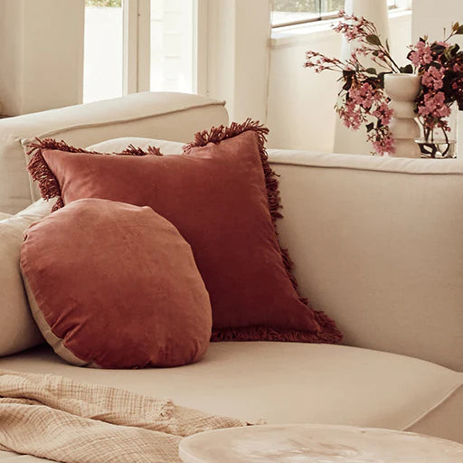 Velvet Cotton Cushion | Guava