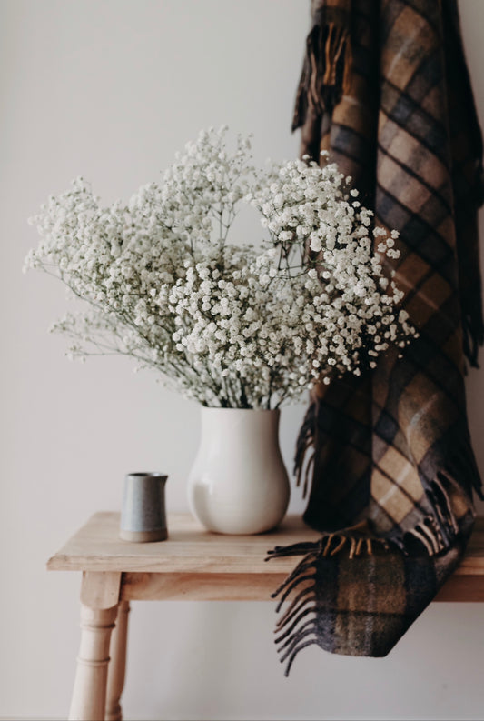 Gold | Recycled Wool Scottish Tartan Blanket