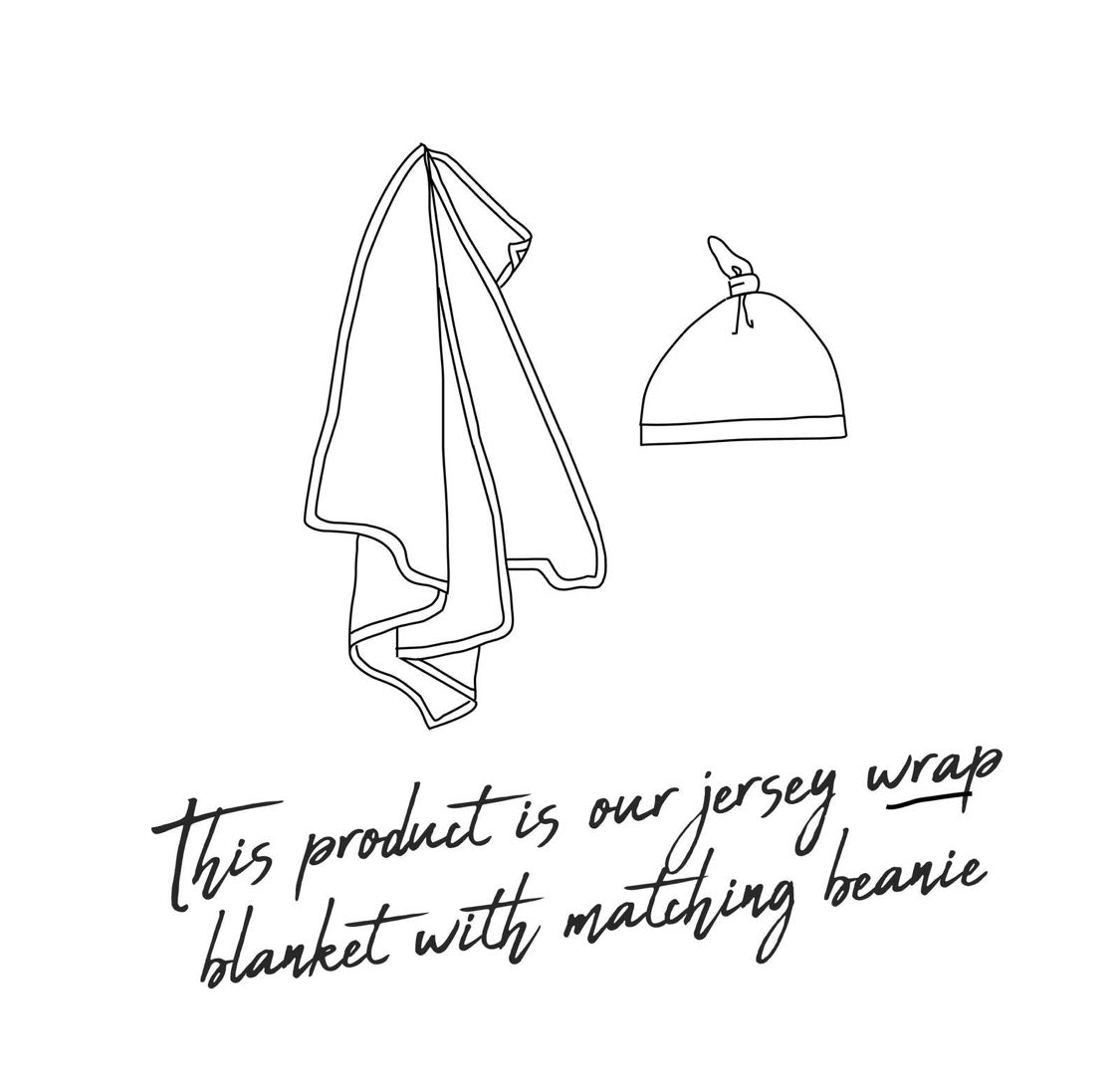 Cloud Chaser I Baby Jersey Wrap & Beanie Set