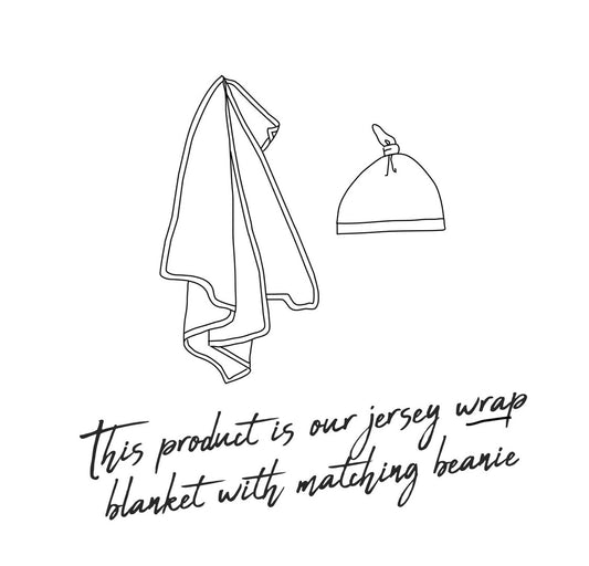 Cloud Chaser I Baby Jersey Wrap & Beanie Set