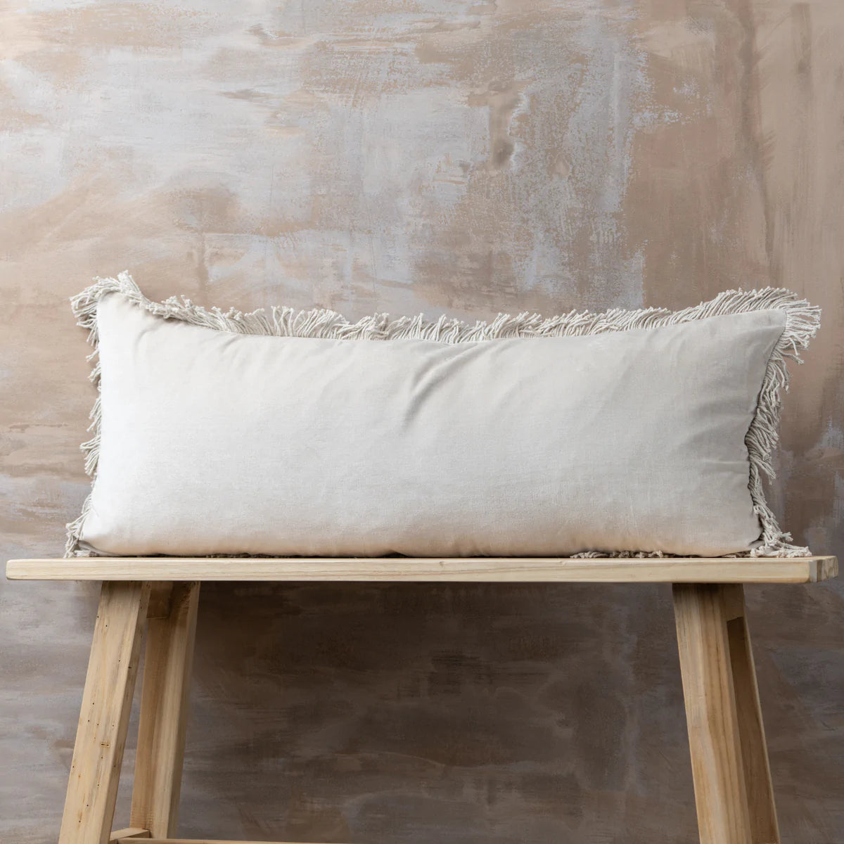Velvet Bolster Cotton Cushion | Clay
