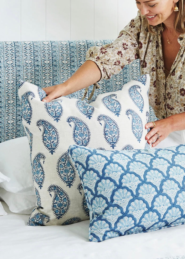 Paisley Riviera Linen Cushion