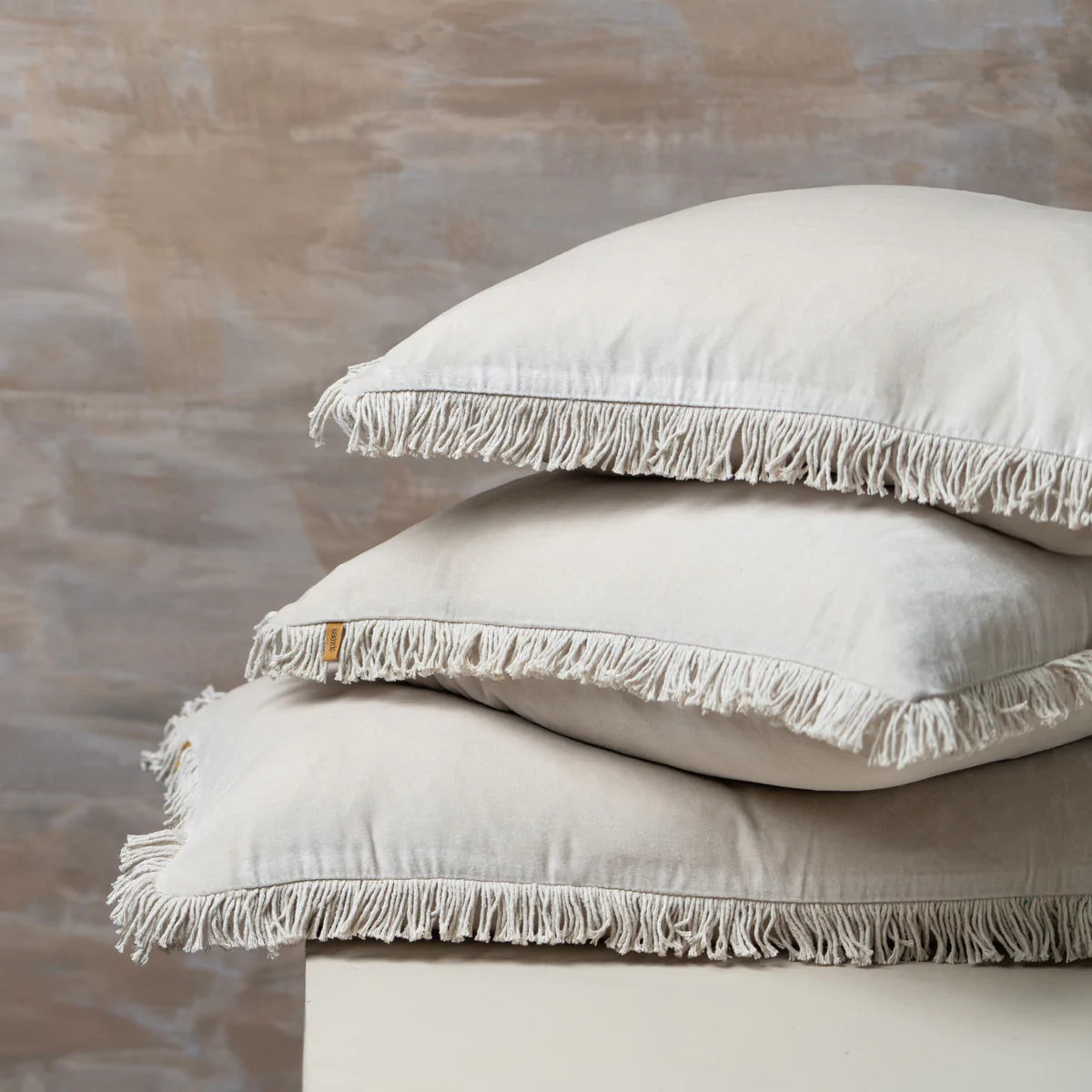 Velvet Bolster Cotton Cushion | Clay