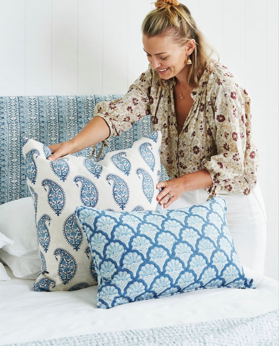 Paisley Riviera Linen Cushion