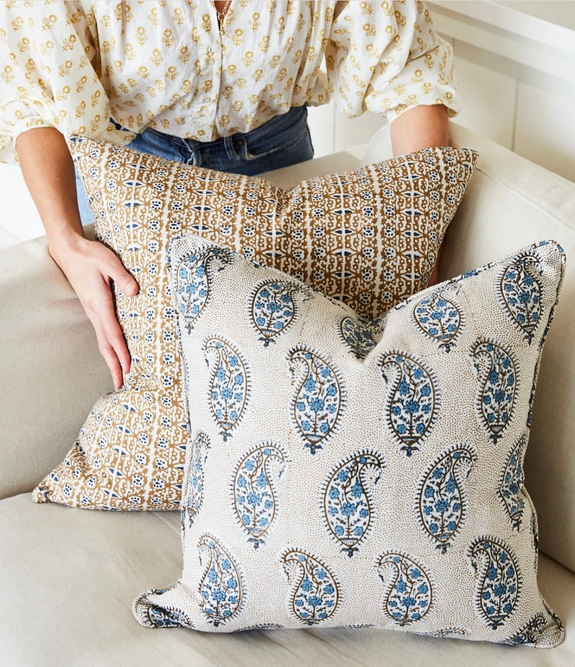 Paisley Riviera Linen Cushion