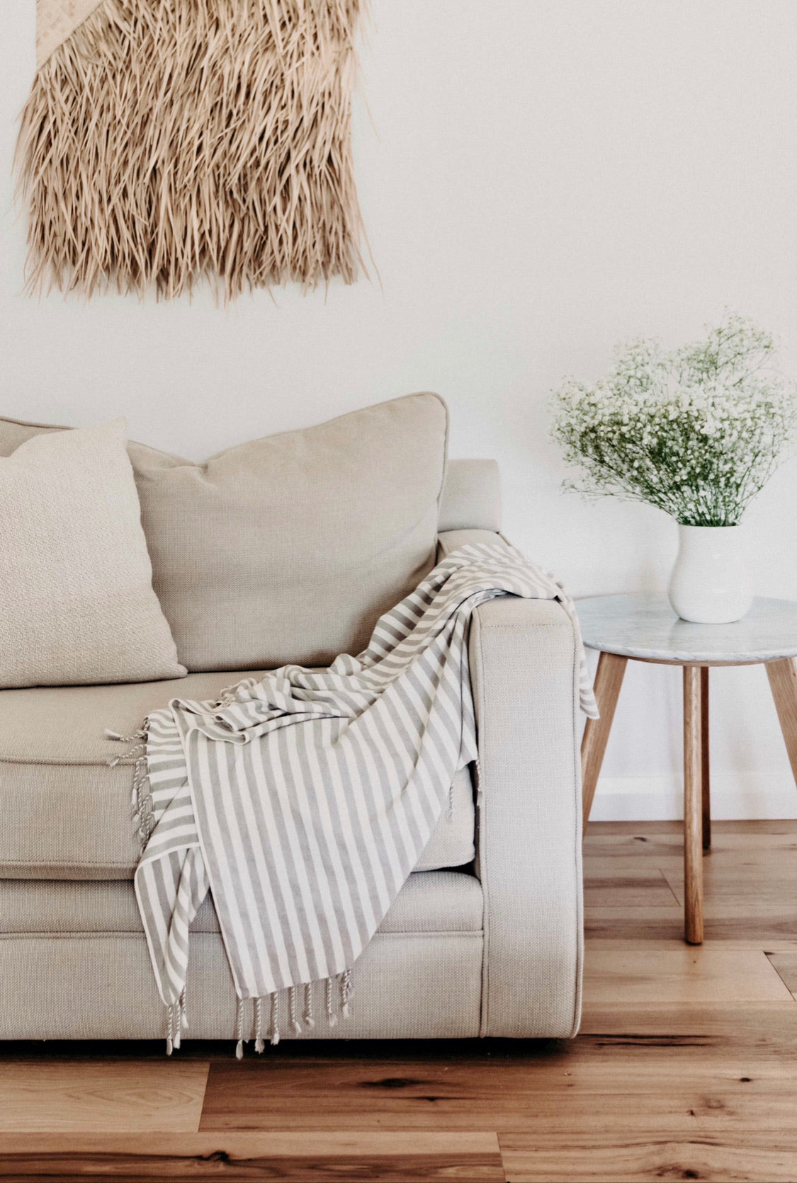 Beige | Hand Loomed Turkish Throw Towel