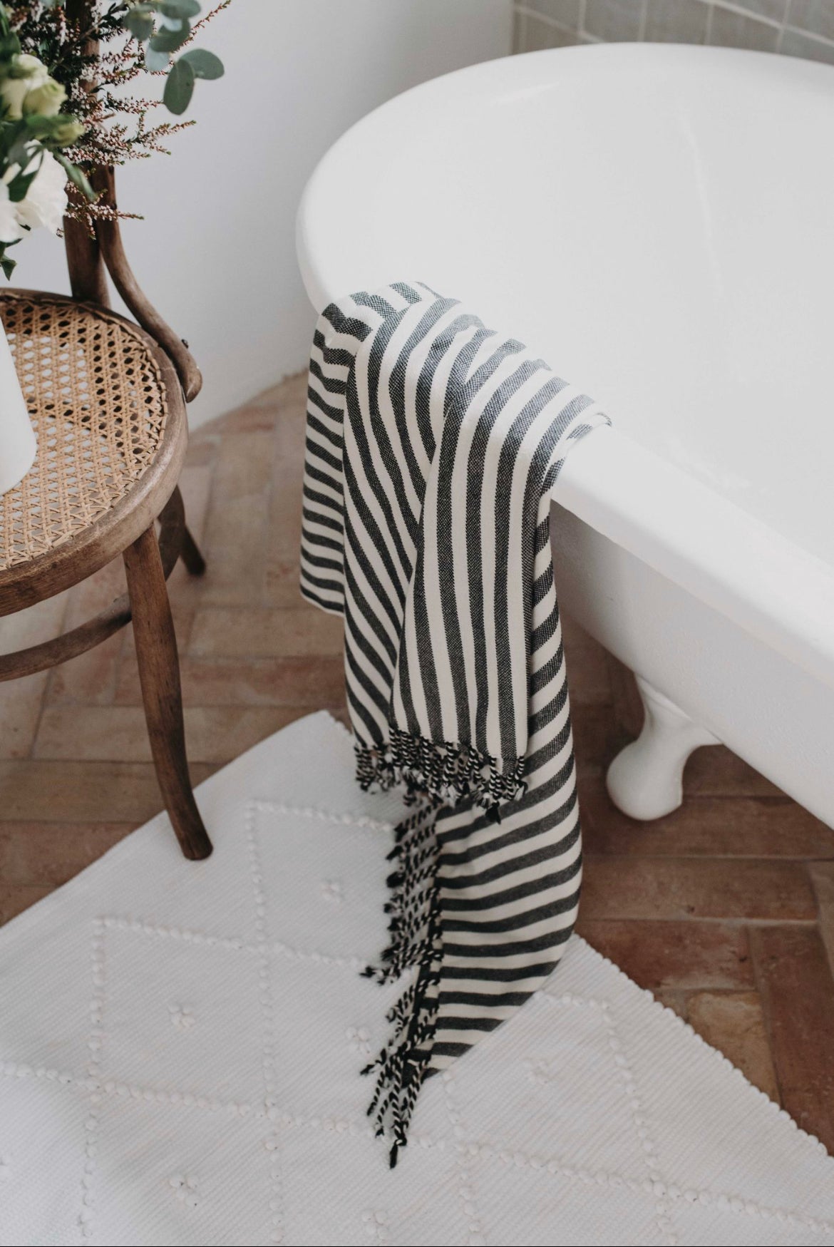 Black | Hand Loomed Turkish Throw Towel