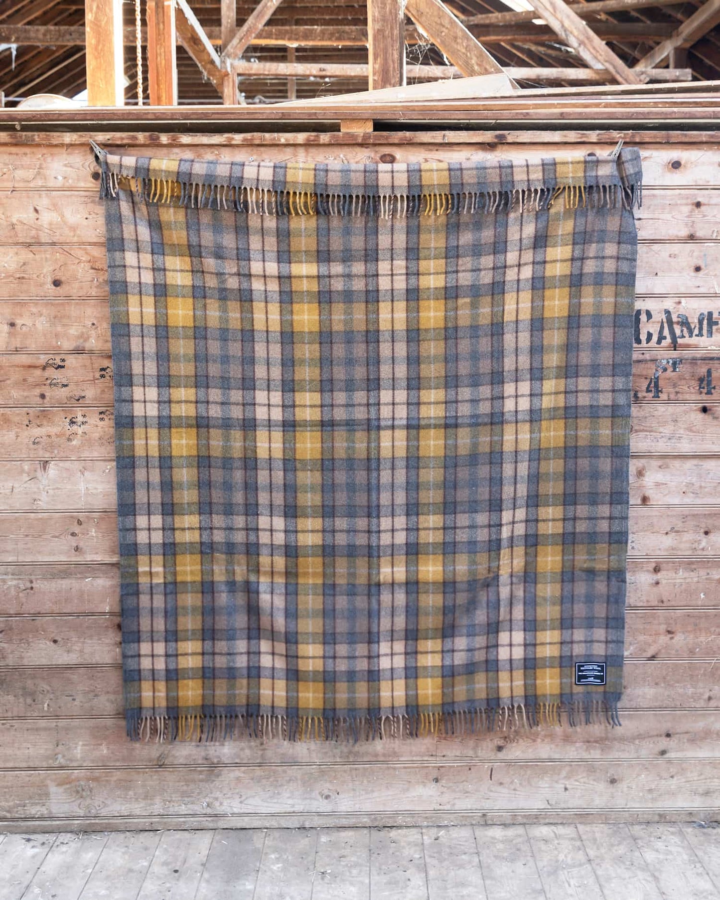 Gold | Recycled Wool Scottish Tartan Blanket