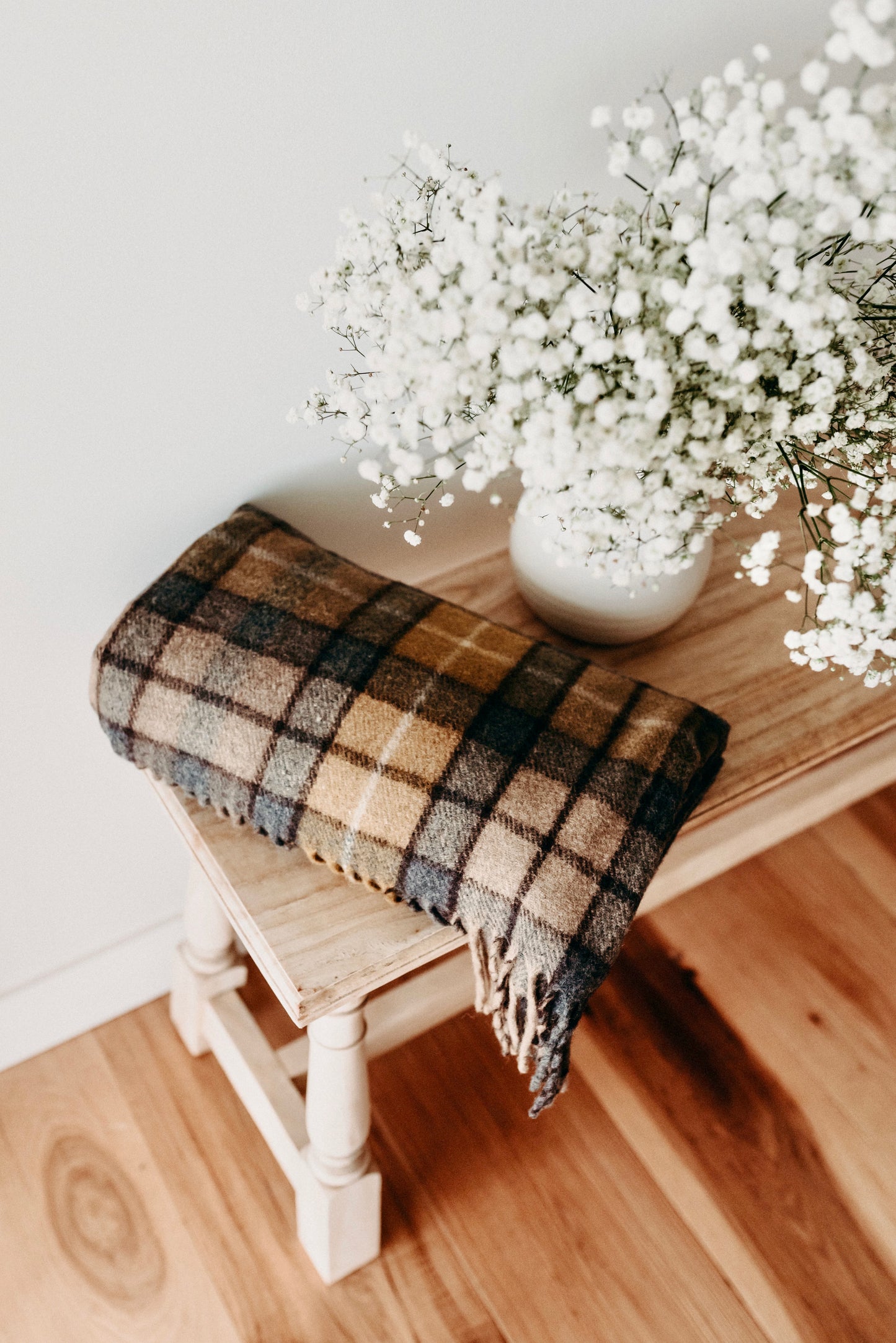 Gold | Recycled Wool Scottish Tartan Blanket