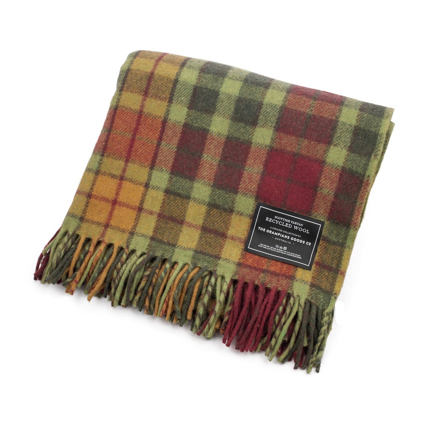 Maple Moss | Recycled Wool Scottish Tartan Blanket