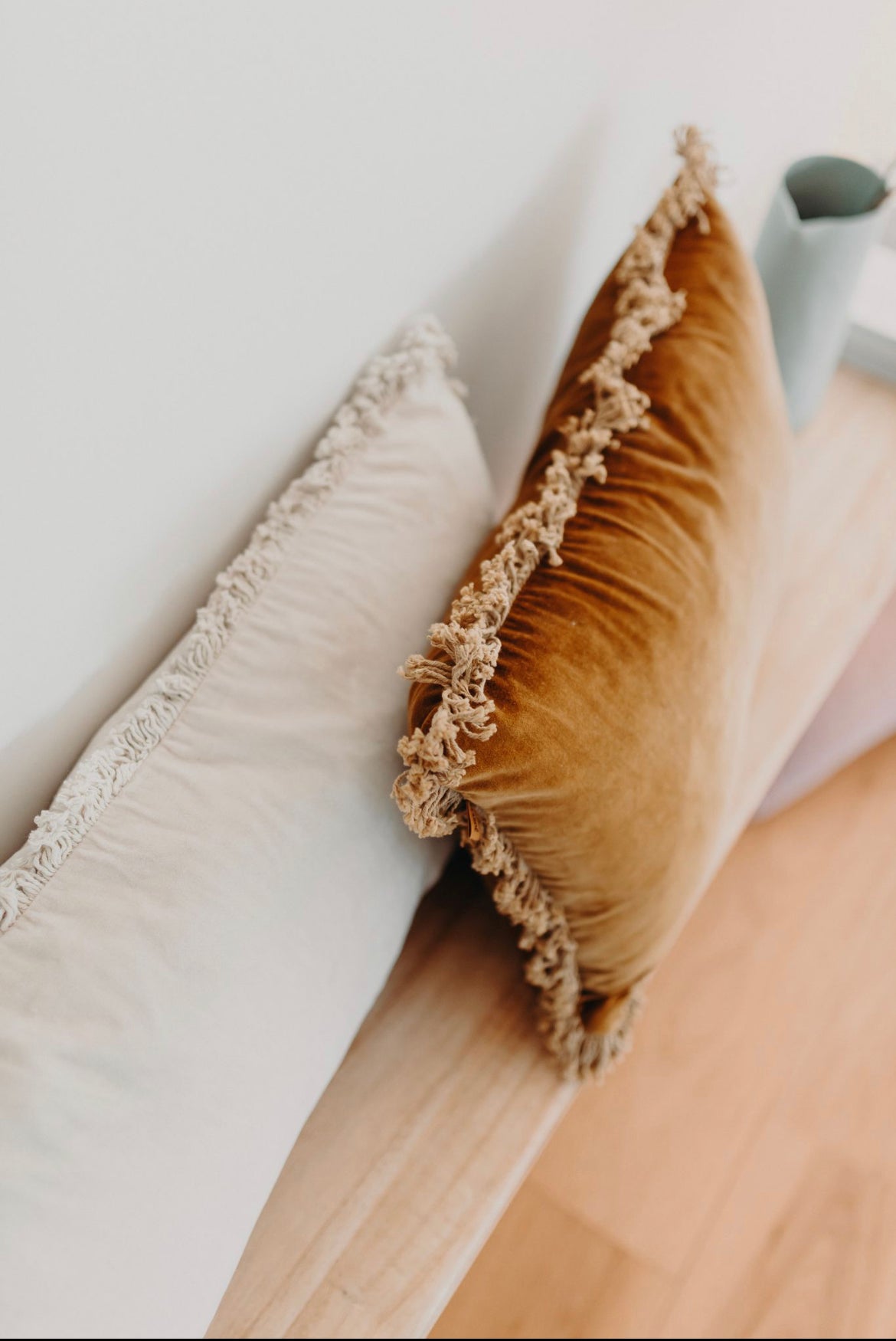 Velvet Cotton Cushion | Nutmeg