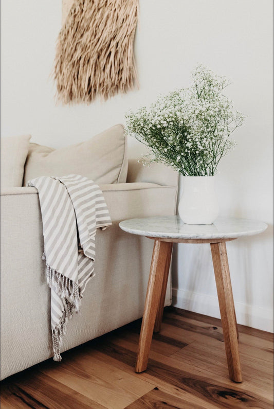 Beige | Hand Loomed Turkish Throw Towel