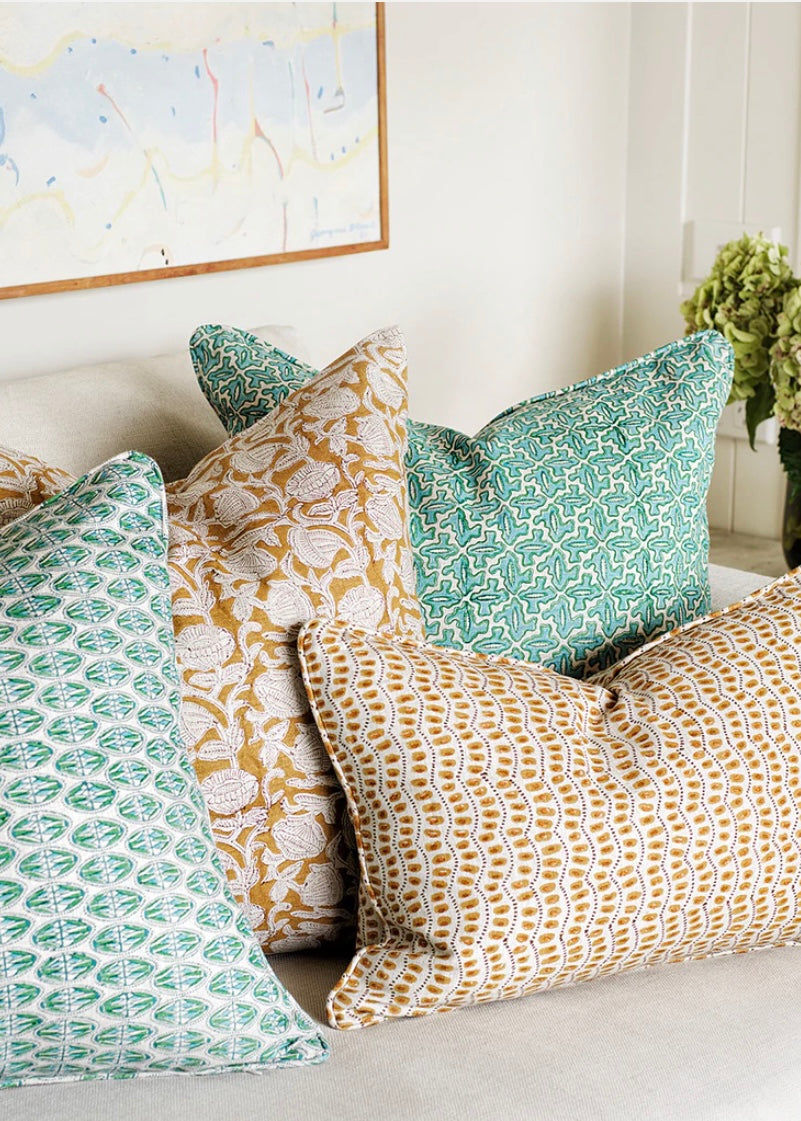 Marbella Saffron Linen Cushion