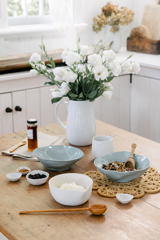 Flax Fruit Bowl | Duck Egg