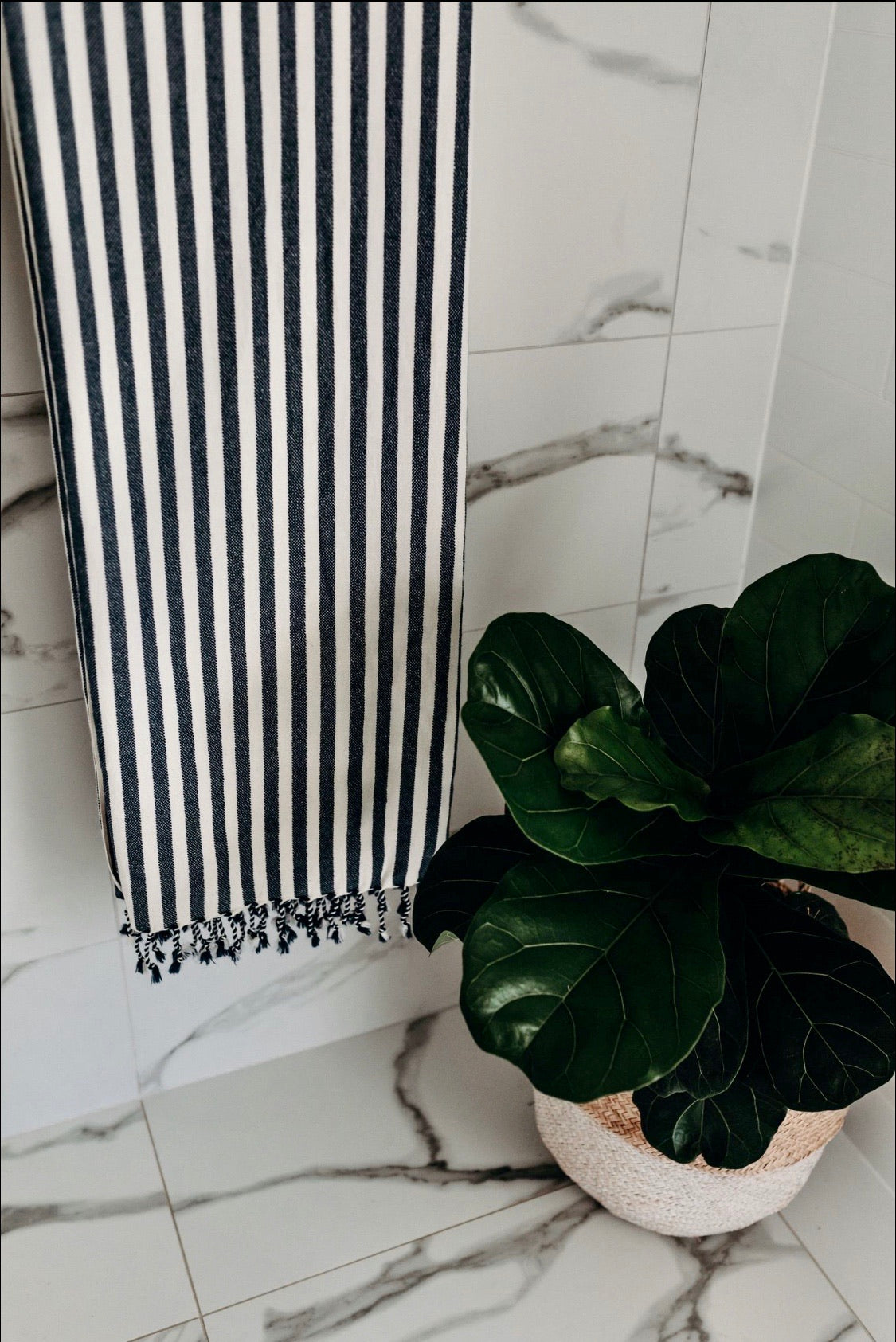 Navy | Hand Loomed Turkish Throw Towel
