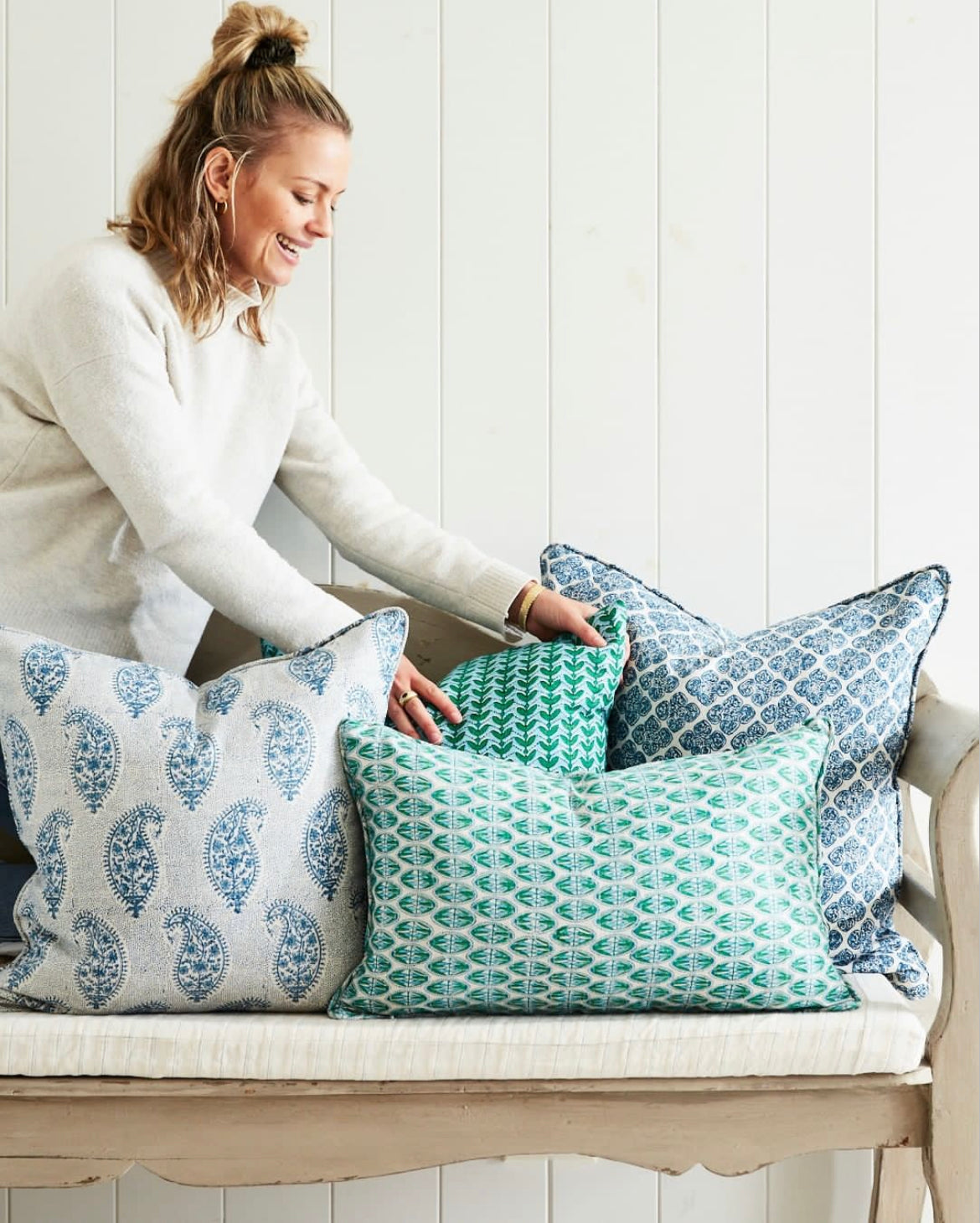 Paisley Riviera Linen Cushion