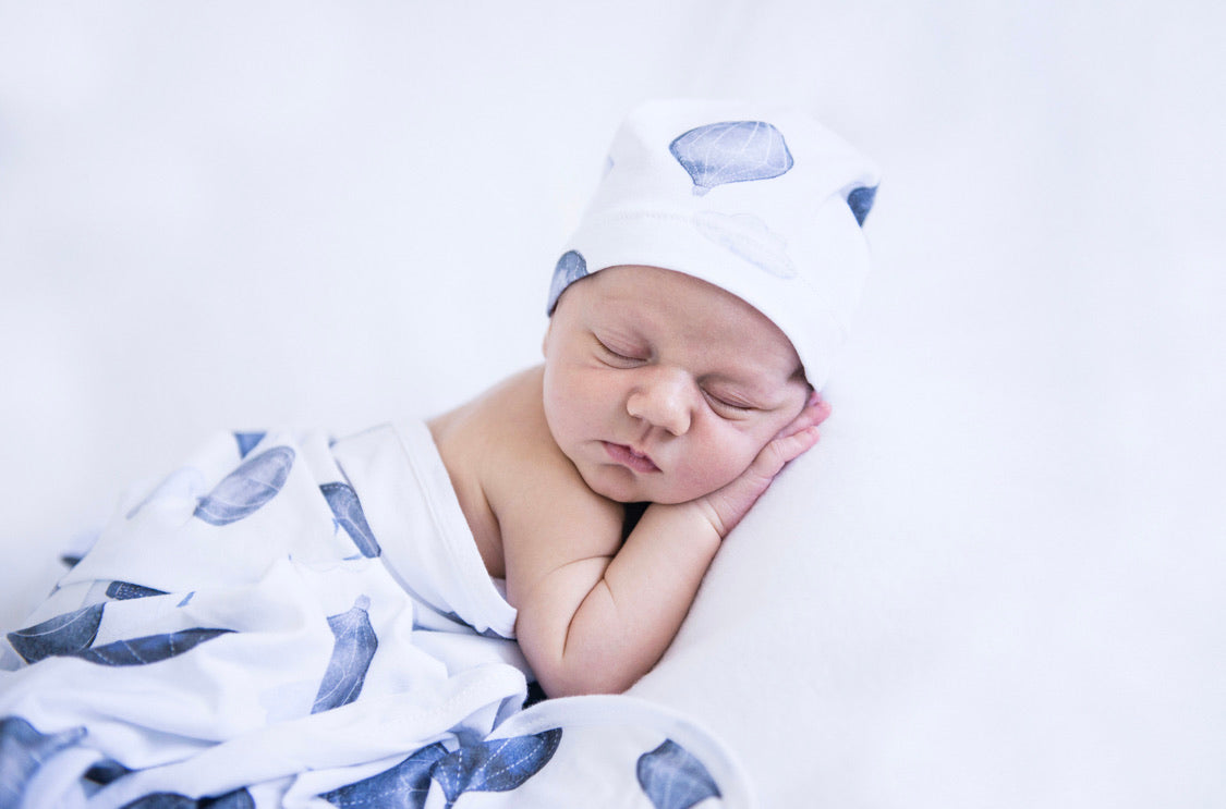 Cloud Chaser I Baby Jersey Wrap & Beanie Set
