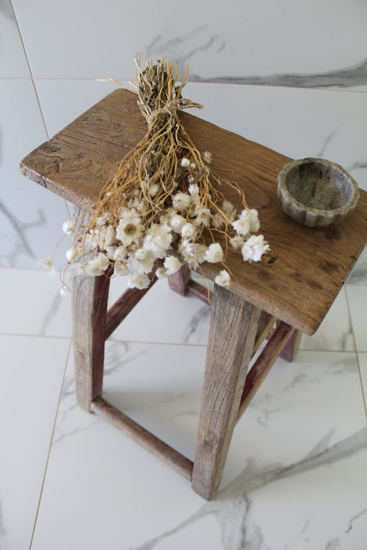 Vintage Elm Stool