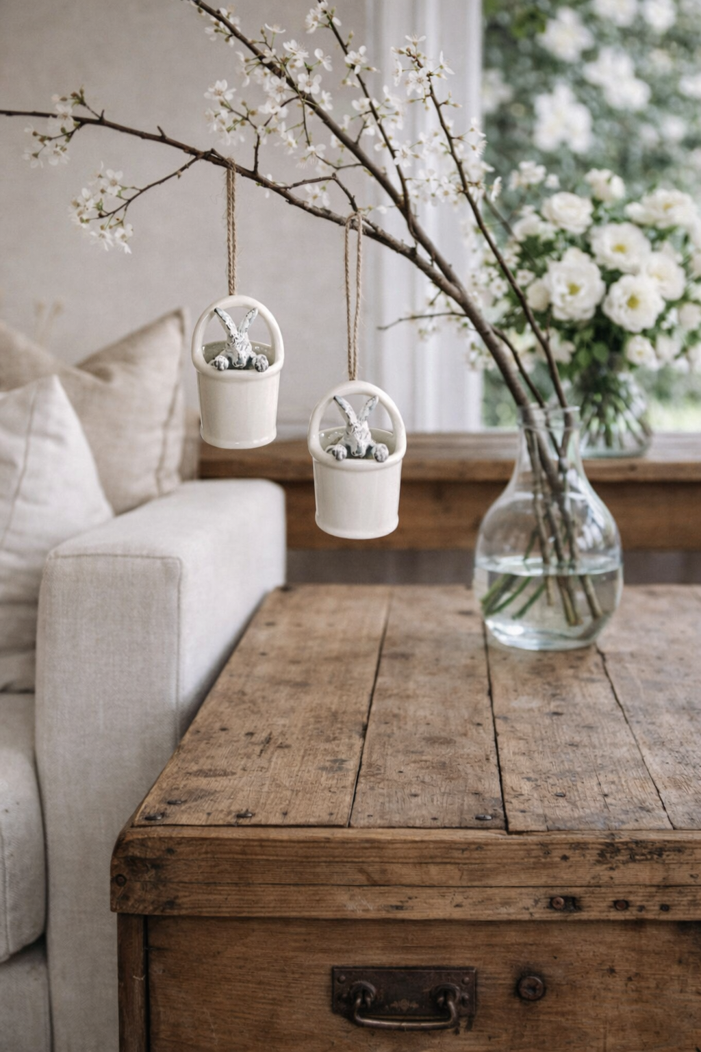 Ceramic Rabbit Easter Ornament