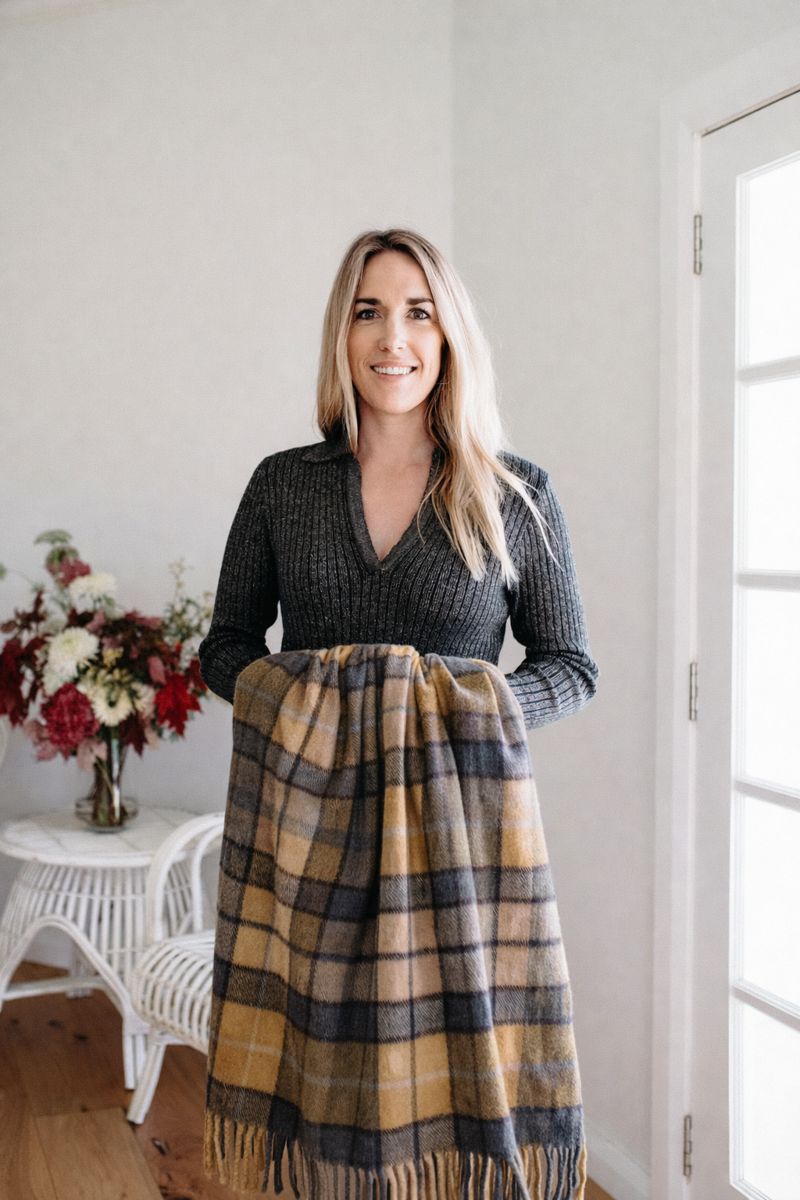 Gold | Recycled Wool Scottish Tartan Blanket