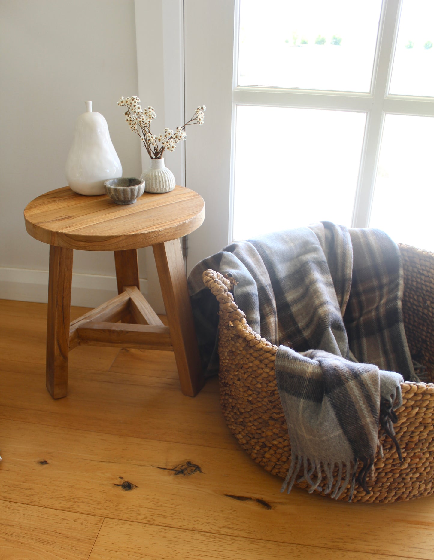 Recycled Teak Round Stool