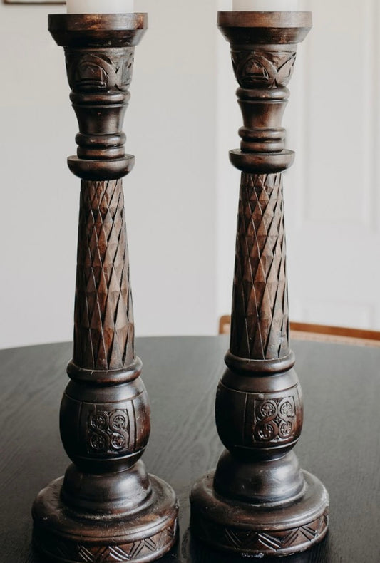 Handcrafted Candle Holders ~ Set of 2