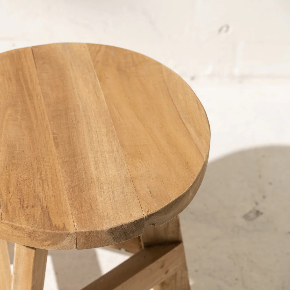 Recycled Teak Round Stool