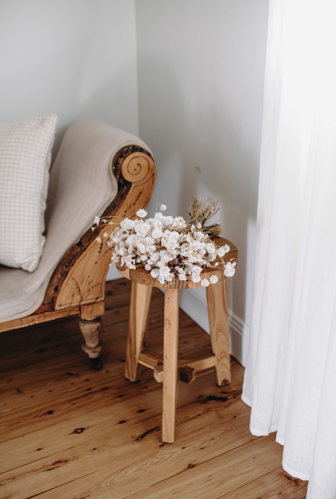 Cross Leg Wooden Stool