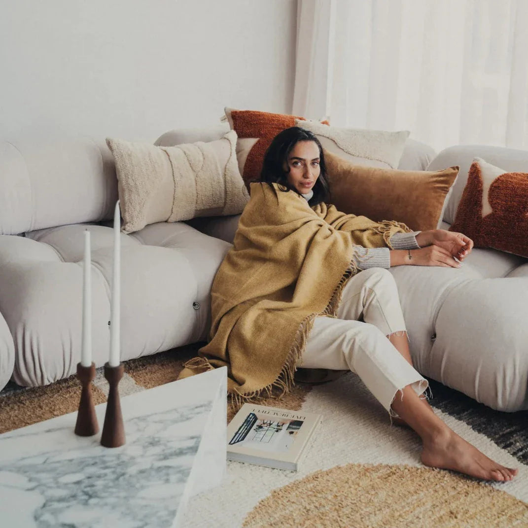 Merino Wool Throw | Mustard
