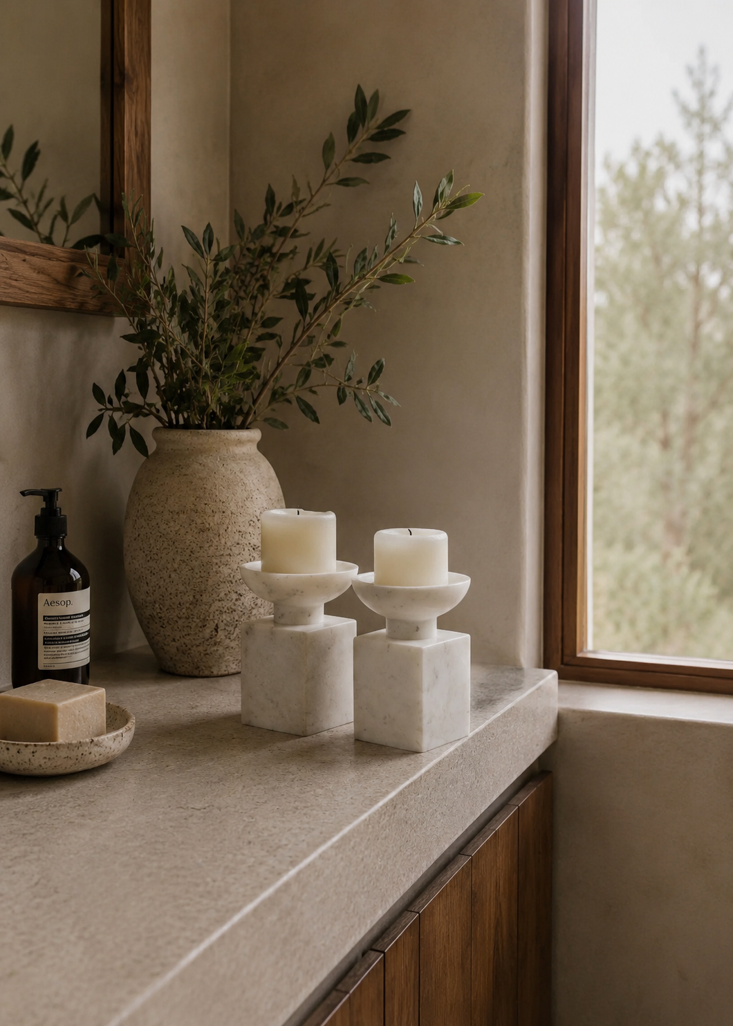 Opus Marble Candle Holder