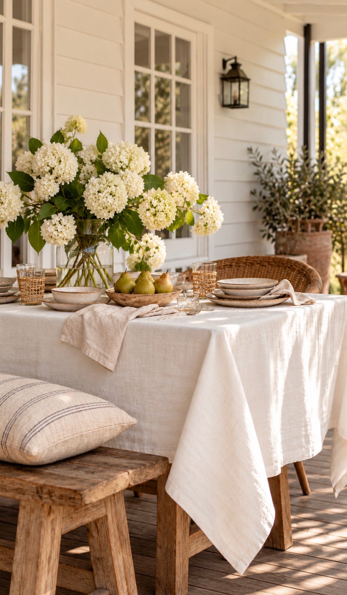 Linen Tablecloth in Rice