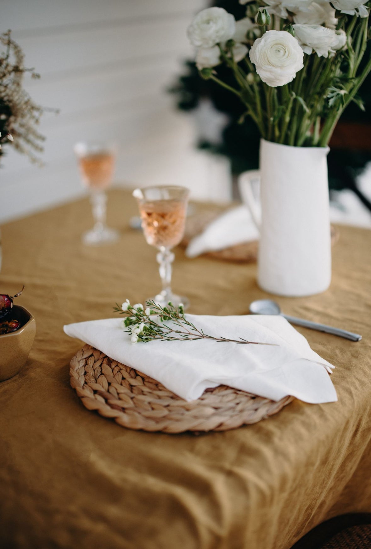 Linen Tablecloth in Ochre