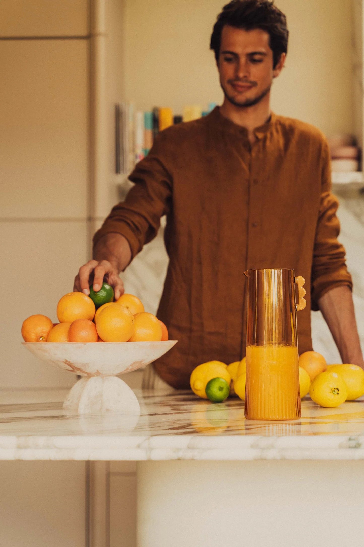 Flow Resin Fruit Bowl | Peach Blush