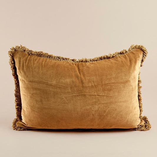 Velvet Cotton Cushion | Nutmeg