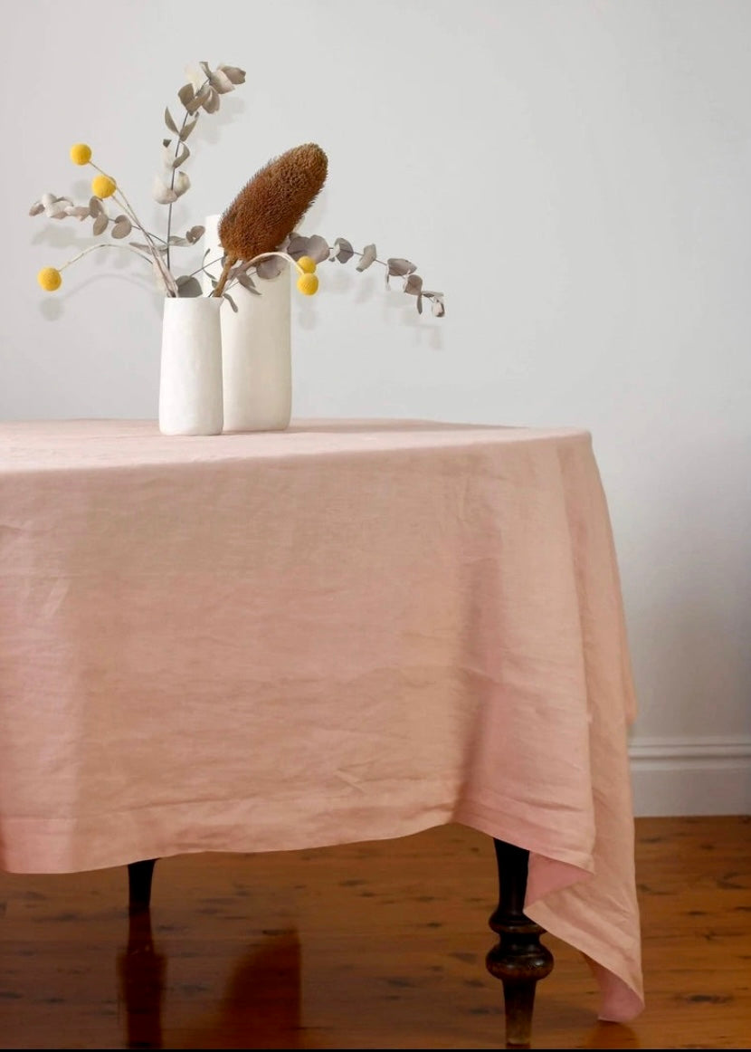 Rosé Linen Tablecloth